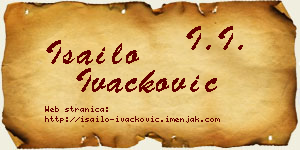 Isailo Ivačković vizit kartica